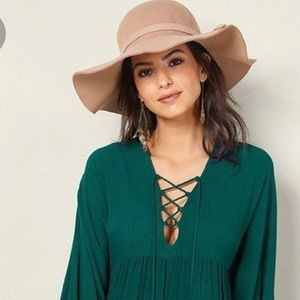 Emerald green boho dress